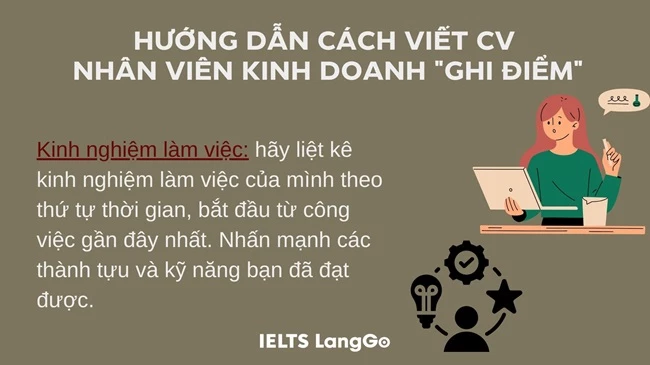 Cách thể hiện kinh nghiệm trong CV của nhân viên kinh doanh