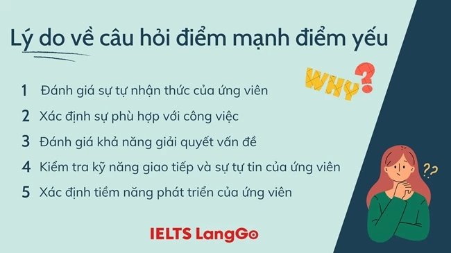 Tại sao nhà tuyển dụng hỏi về điểm mạnh điểm yếu