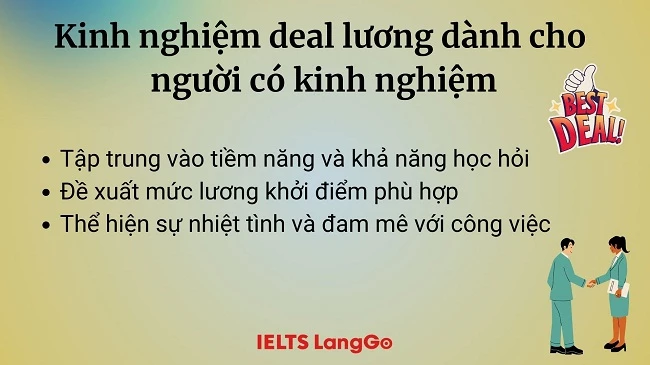 Cách deal lương cho người có kinh nghiệm