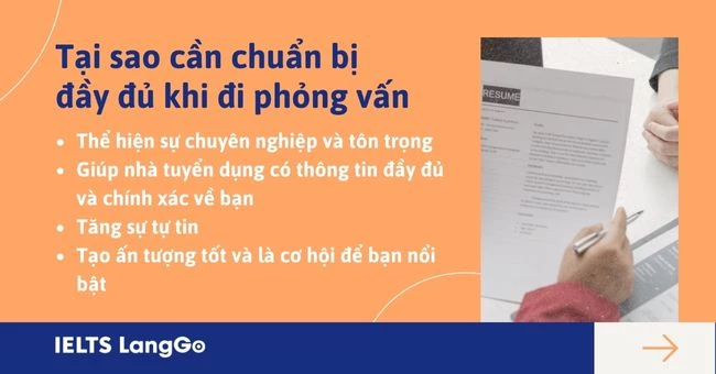 Tại sao cần chuẩn bị khi đi phỏng vấn