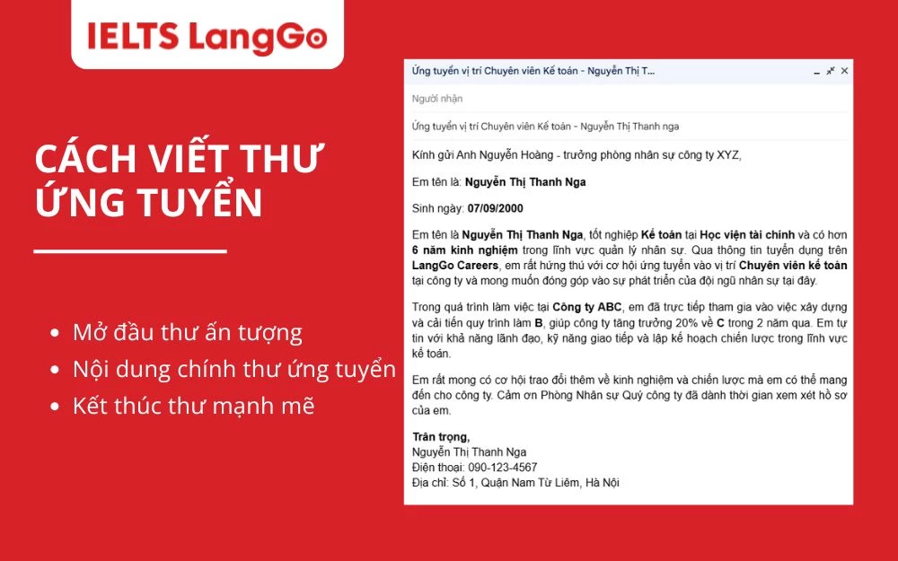 Cách viết thư ứng tuyển ghi điểm