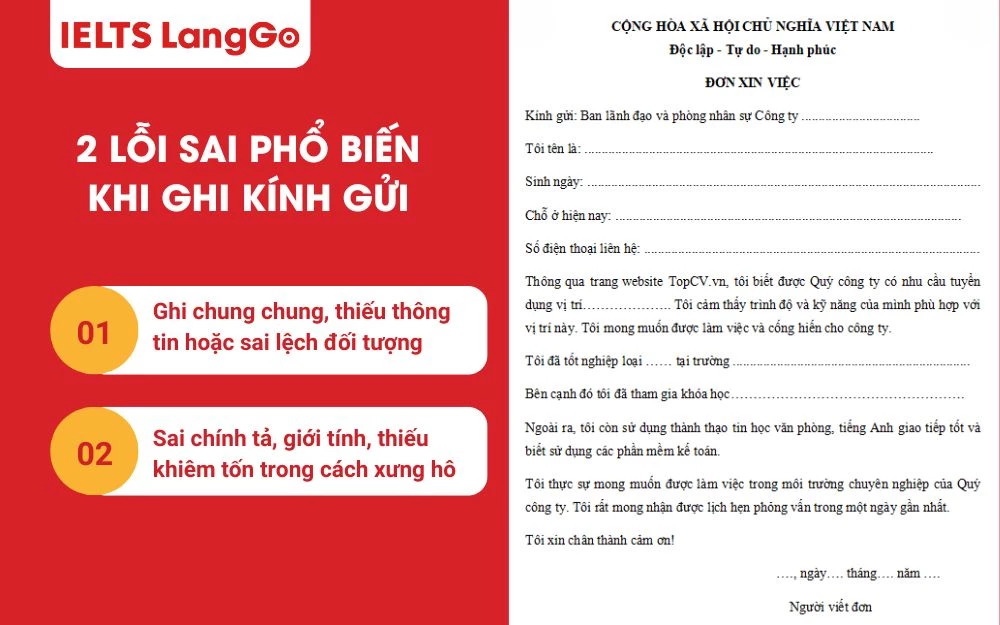 Một lỗi nhỏ trong đơn xin việc có thể gây ảnh hưởng trực tiếp đến cơ hội của bạn