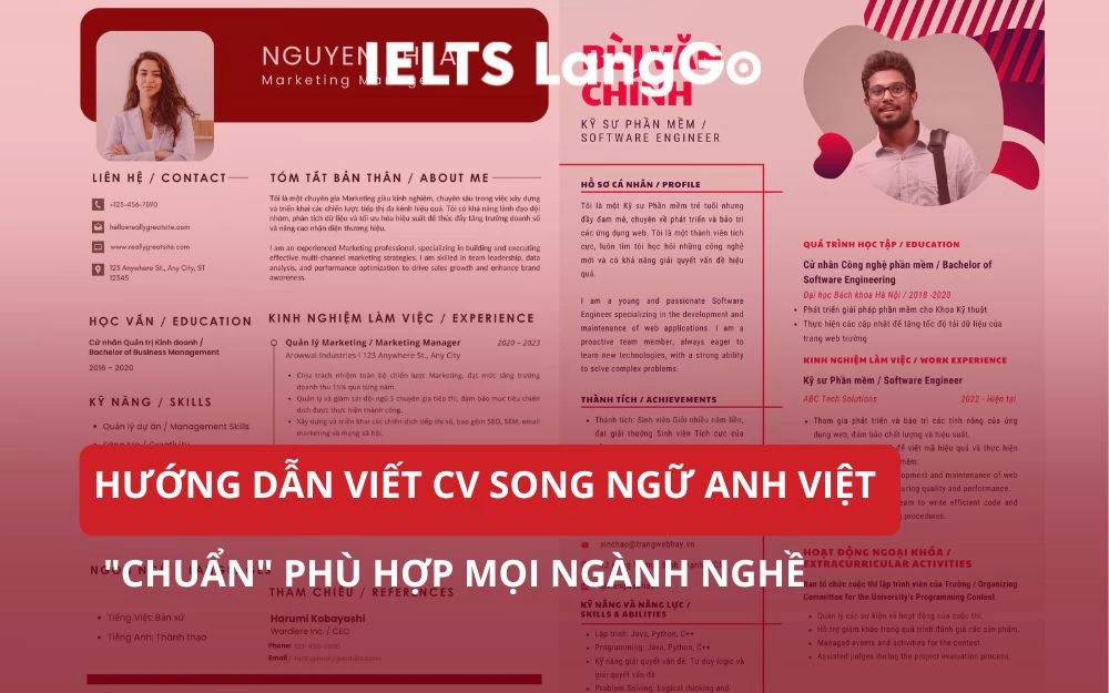 HƯỚNG DẪN VIẾT CV SONG NGỮ ANH VIỆT "CHUẨN" PHÙ HỢP MỌI NGÀNH NGHỀ