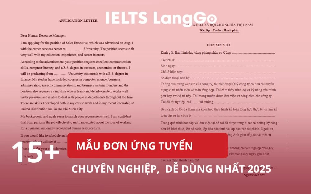 TOP 15+ MẪU ĐƠN ỨNG TUYỂN CHUYÊN NGHIỆP, DỄ DÙNG NHẤT 2025