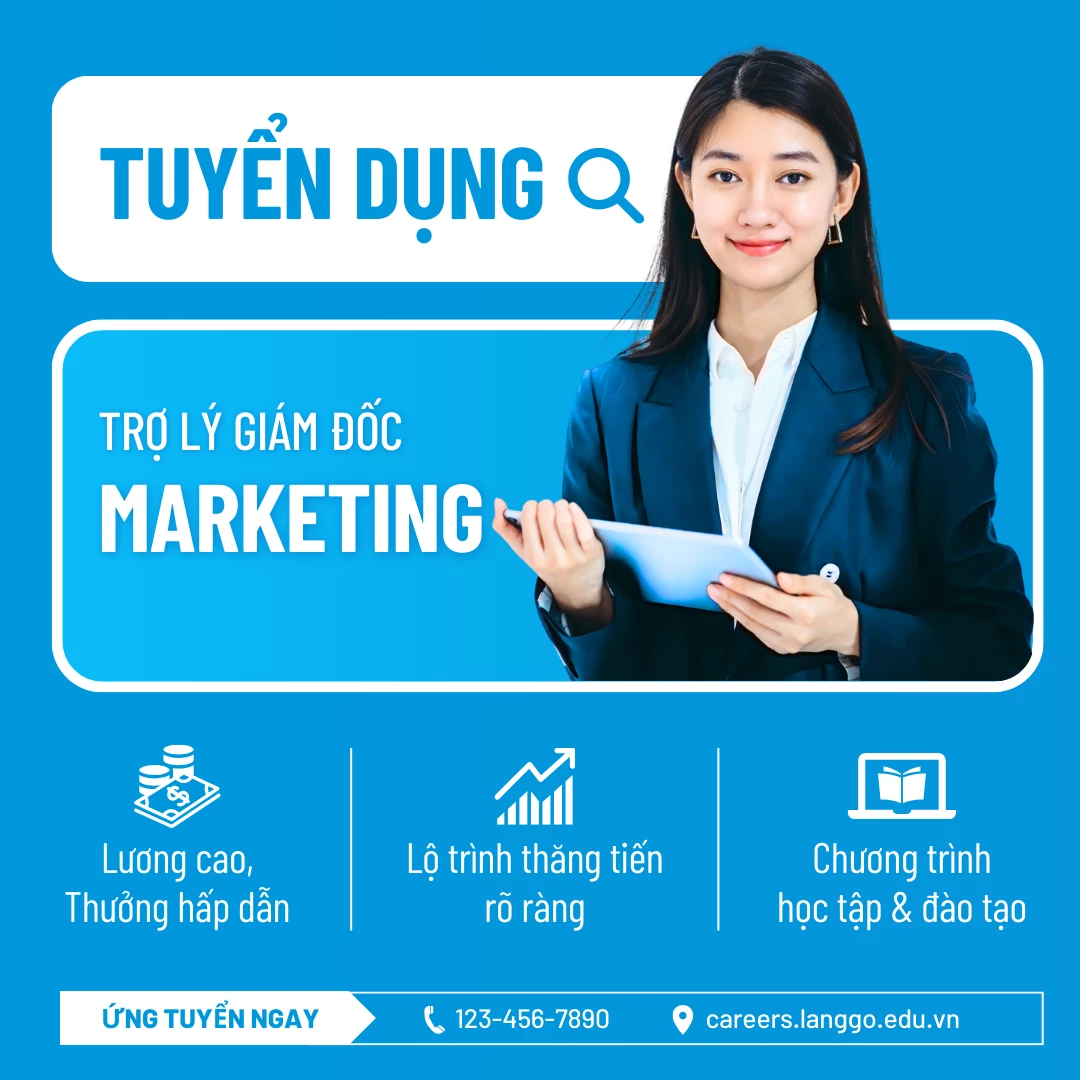 Mẫu thông báo tuyển dụng nhân sự - Trợ lý giám đốc Marketing