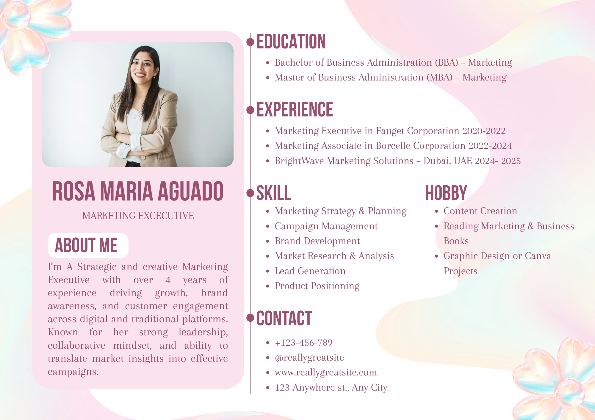Mẫu CV Marketing cho ứng viên nhiều kinh nghiệm