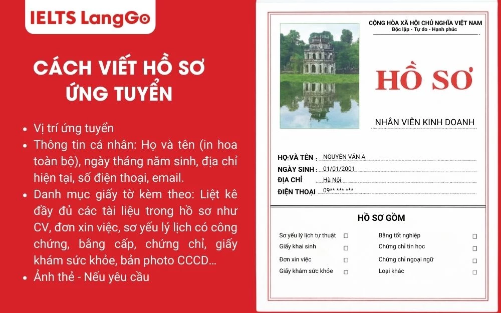 Mẫu viết hồ sơ xin việc khoa học giúp thể hiện sự chuyên nghiệp