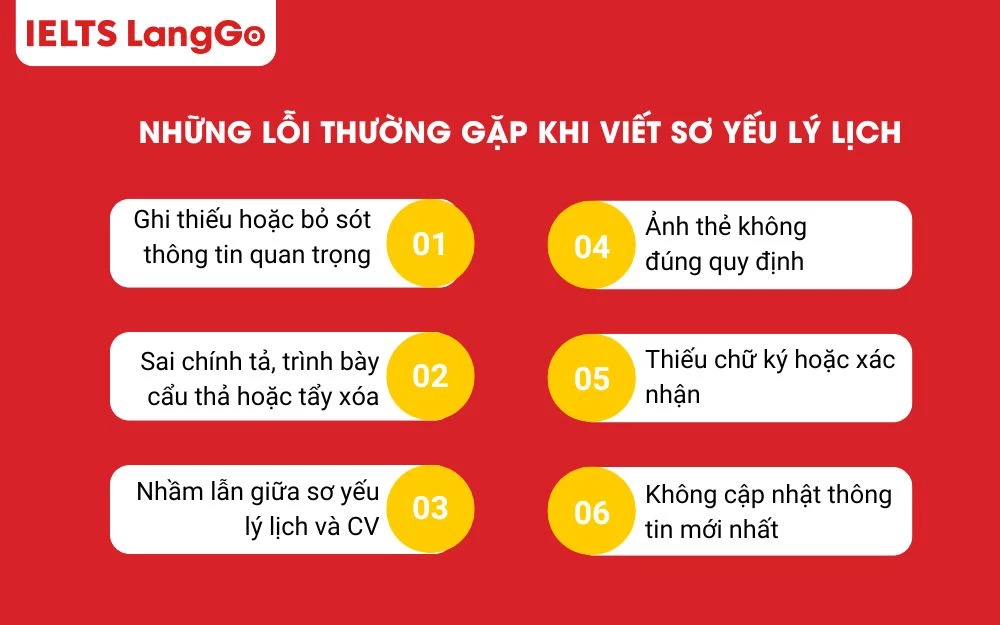 Cần tránh những lỗi thường gặp để có bản sơ yếu lý lịch hoàn chỉnh
