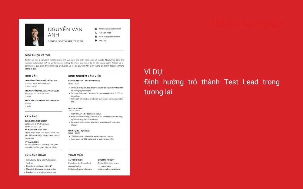 Tham khảo mẫu mục tiêu nghề nghiệp trong CV tester