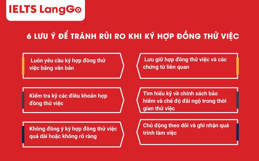 Hợp đồng thử việc có chứa đựng nhiều rủi ro pháp lý