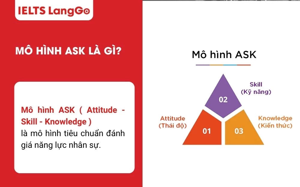 Mô hình ASK được xem là tam giác năng lực phản ánh hiệu quả làm việc của cá nhân