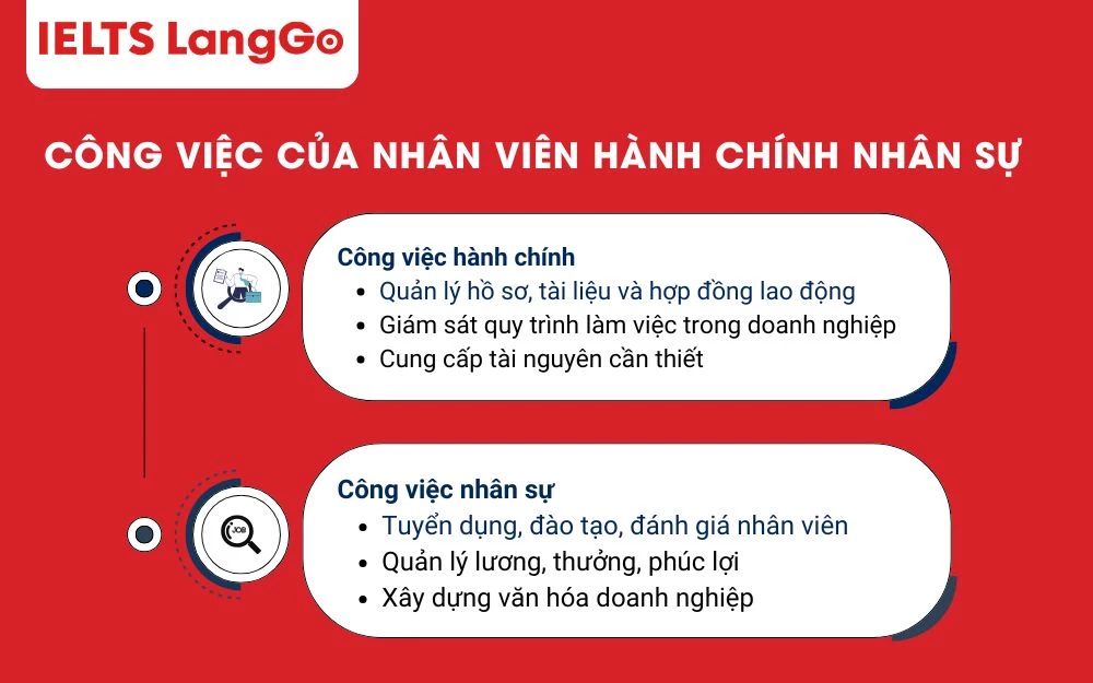 Công việc của nhân viên hành chính nhân sự
