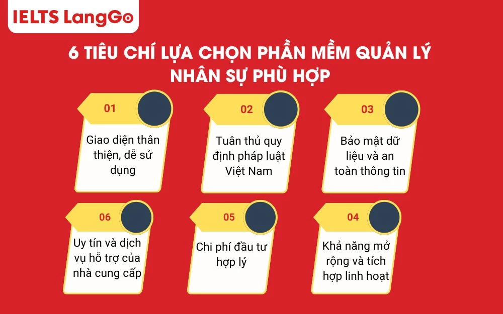 6 Tiêu chí lựa chọn phần mềm quản lý nhân sự phù hợp