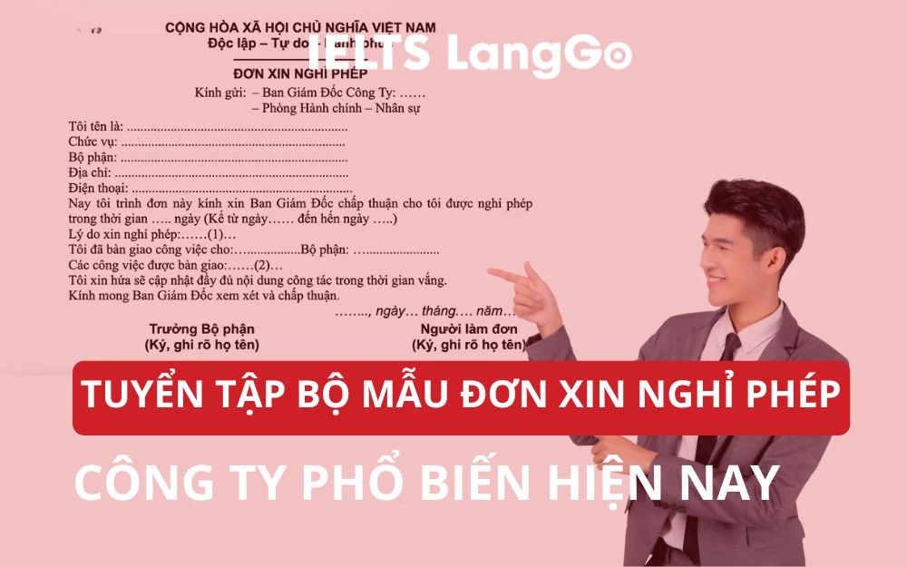TUYỂN TẬP BỘ MẪU ĐƠN XIN NGHỈ PHÉP CÔNG TY PHỔ BIẾN HIỆN NAY