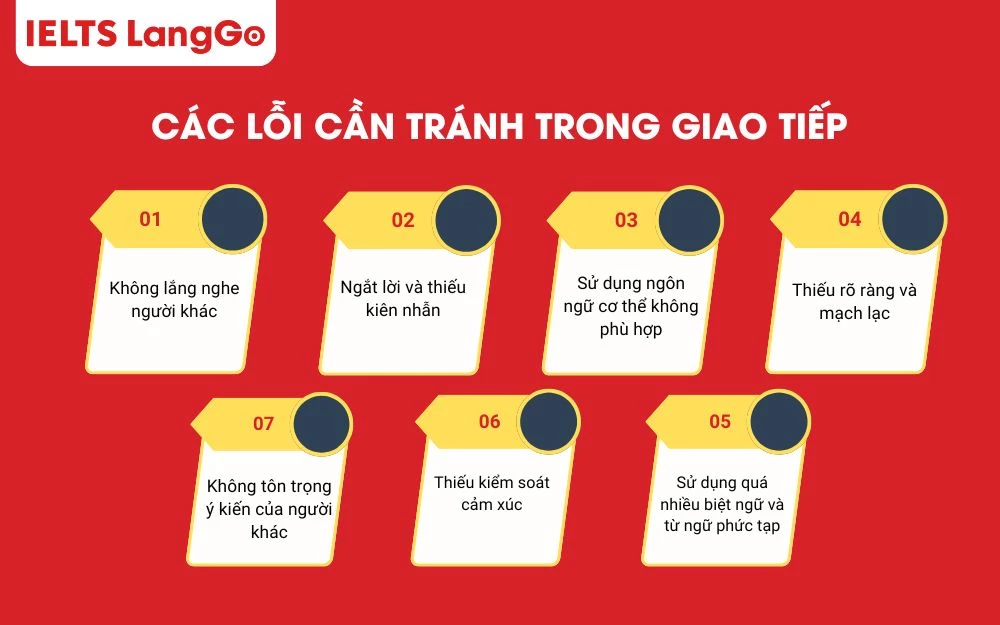 Các lõi cần tránh trong giao tiếp