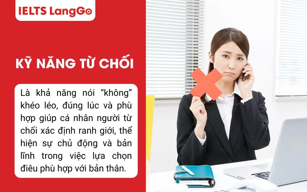 Kỹ năng từ chối giúp người từ chối lựa chọn công việc dựa trên giá trị ưu tiên cá nhân
