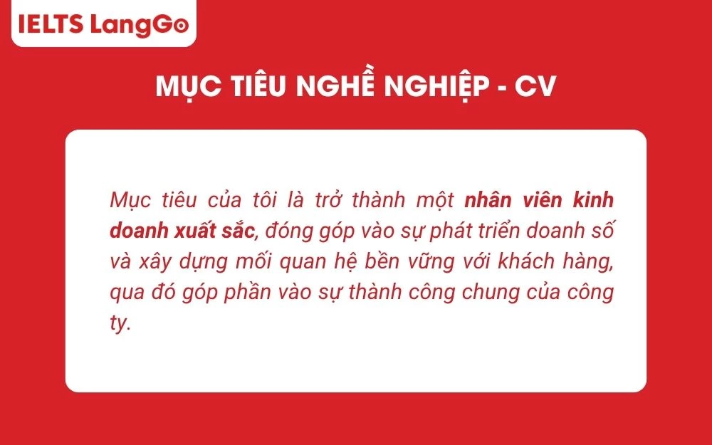 Cách viết mục tiêu nghề nghiệp trong CV