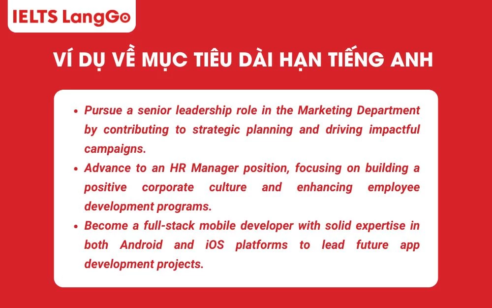 Ví dụ mục tiêu dài hạn bằng tiếng Anh