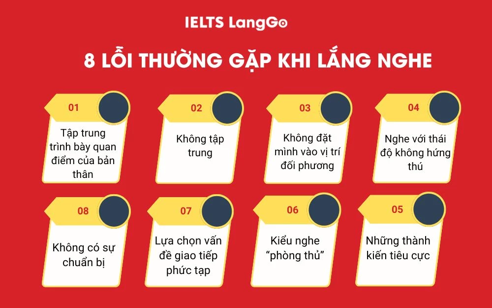 8 Lỗi thường gặp khi lắng nghe