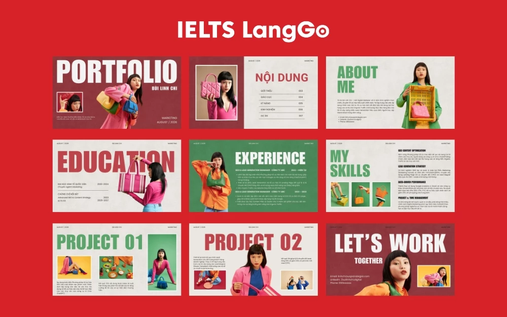 Mẫu portfolio cá nhân dành cho ngành Marketing