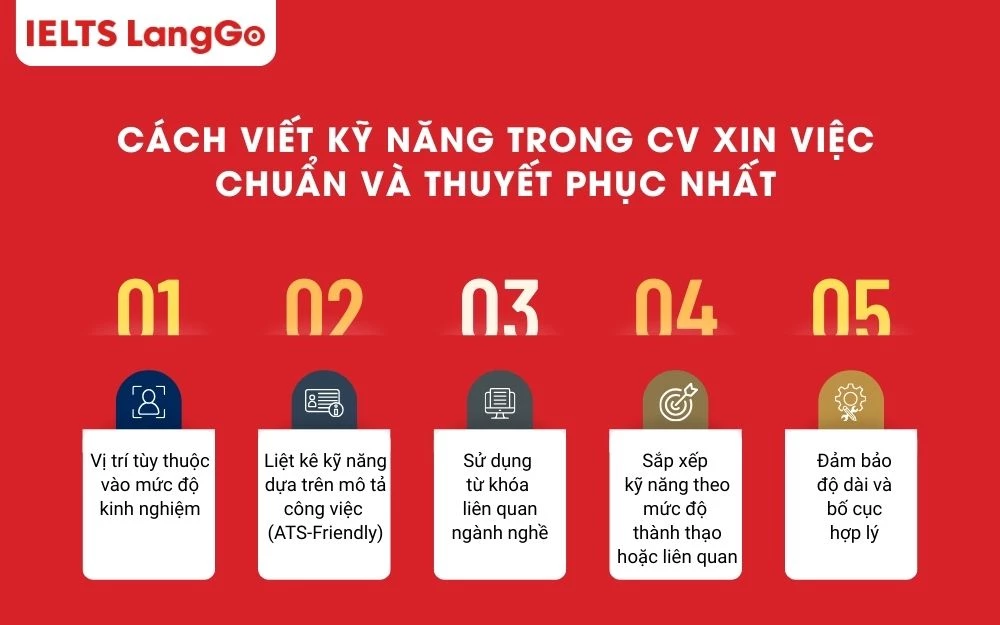 Cách viết kỹ năng trong CV xin việc thu hút nhà tuyển dụng