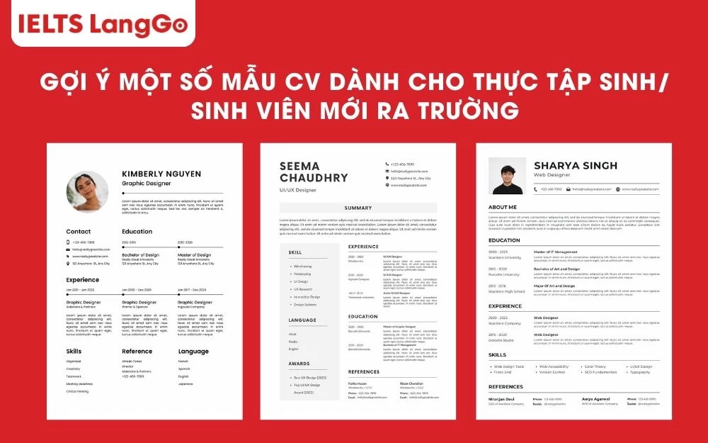 CV đơn giản, bố cục rõ ràng dành cho ứng viên mới ra trường