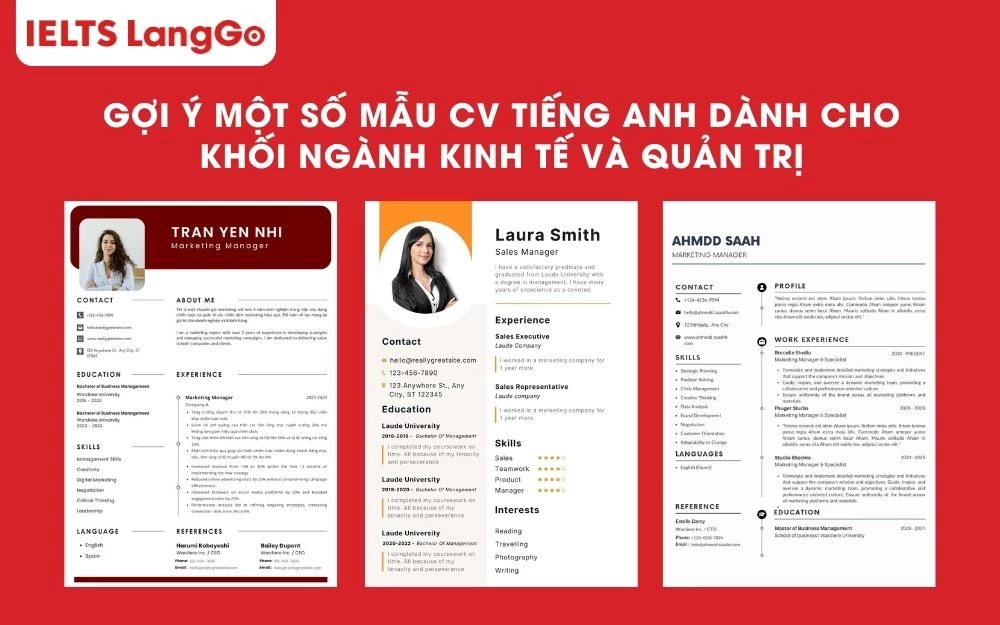 Gợi ý thêm một số mẫu CV ngành kinh tế ấn tượng