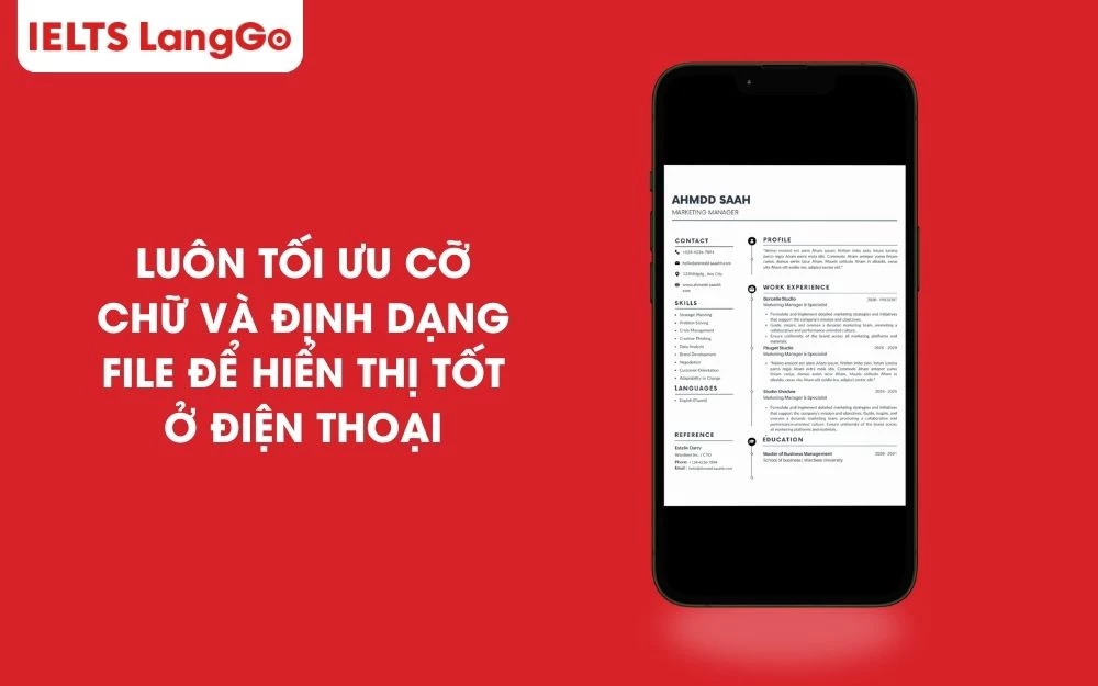 Hãy luôn xem lại bằng điện thoại để có thể tối ưu CV