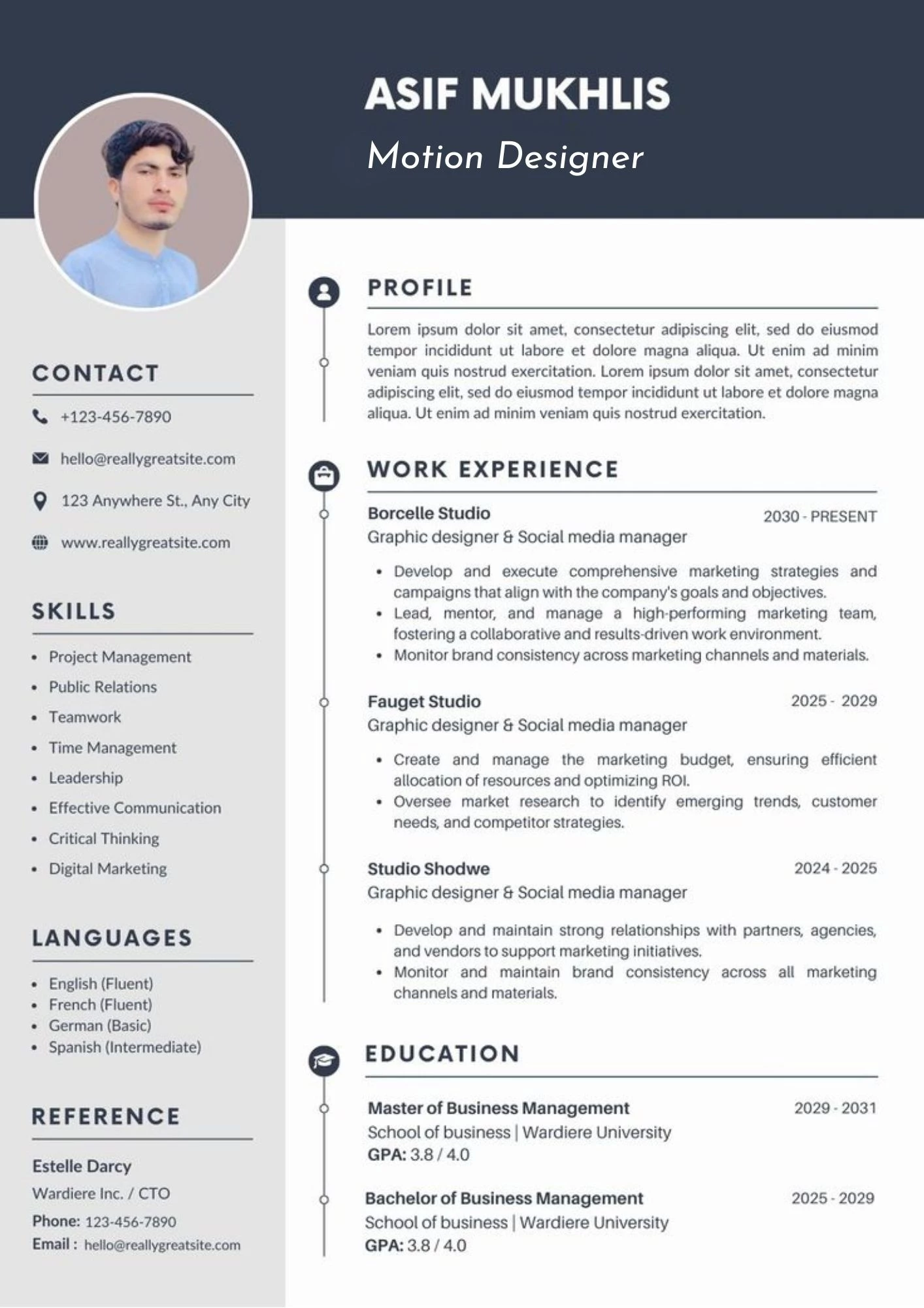 CV Motion Graphic Designer chuyên nghiệp