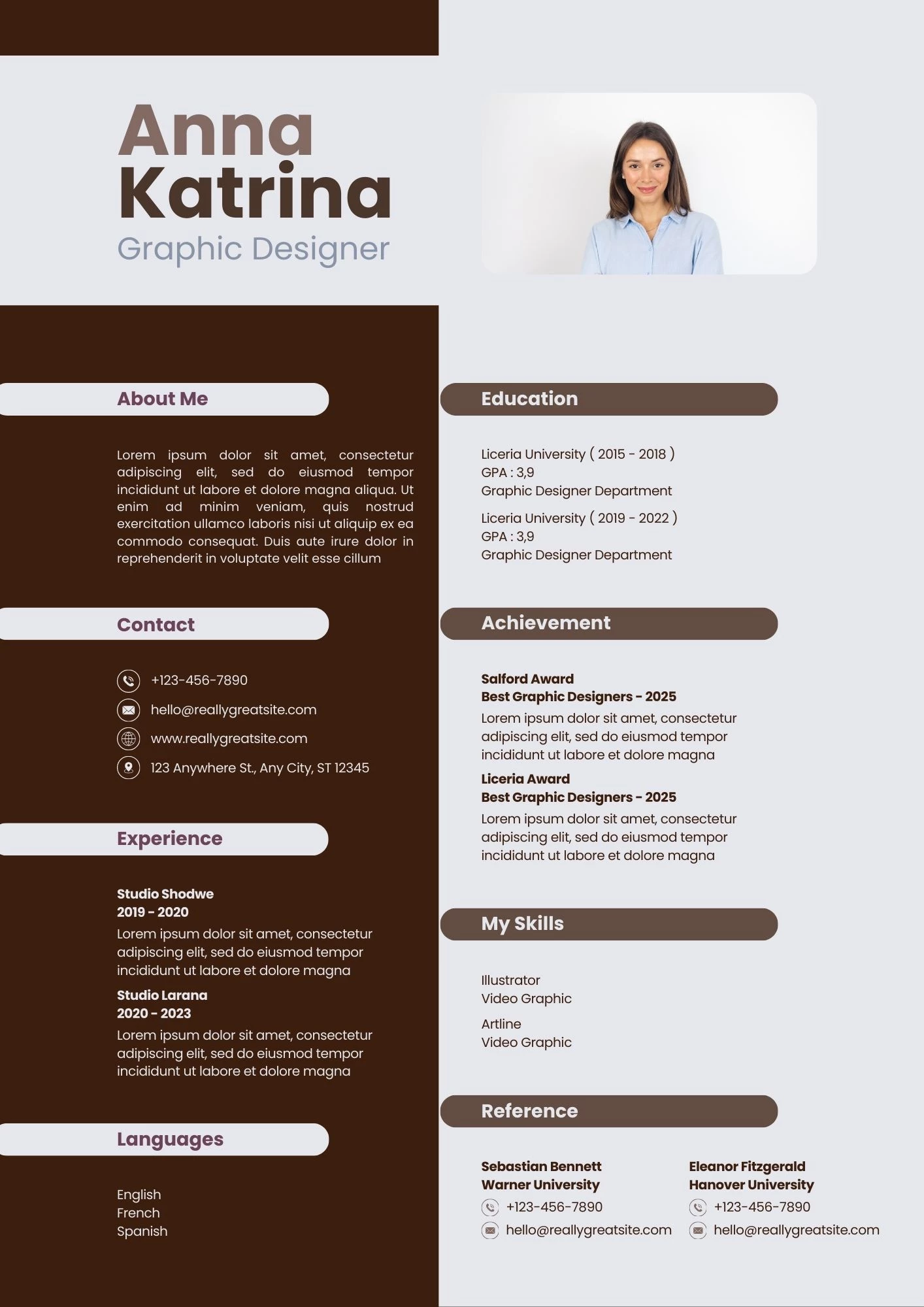 CV thiết kế đồ họa tối giản hiện đại