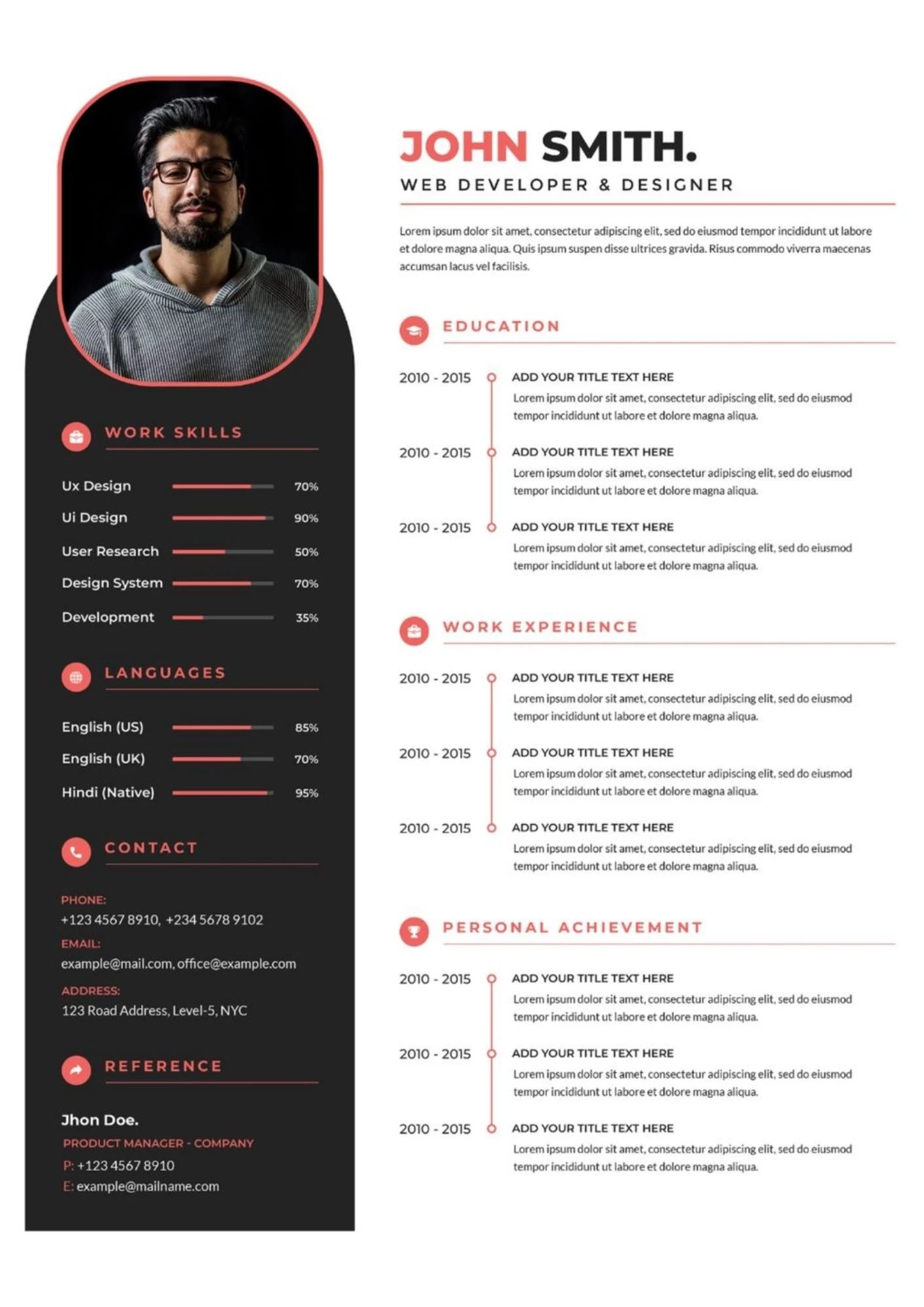 Mẫu CV designer chuyên về trải nghiệm người dùng (UI/UX)