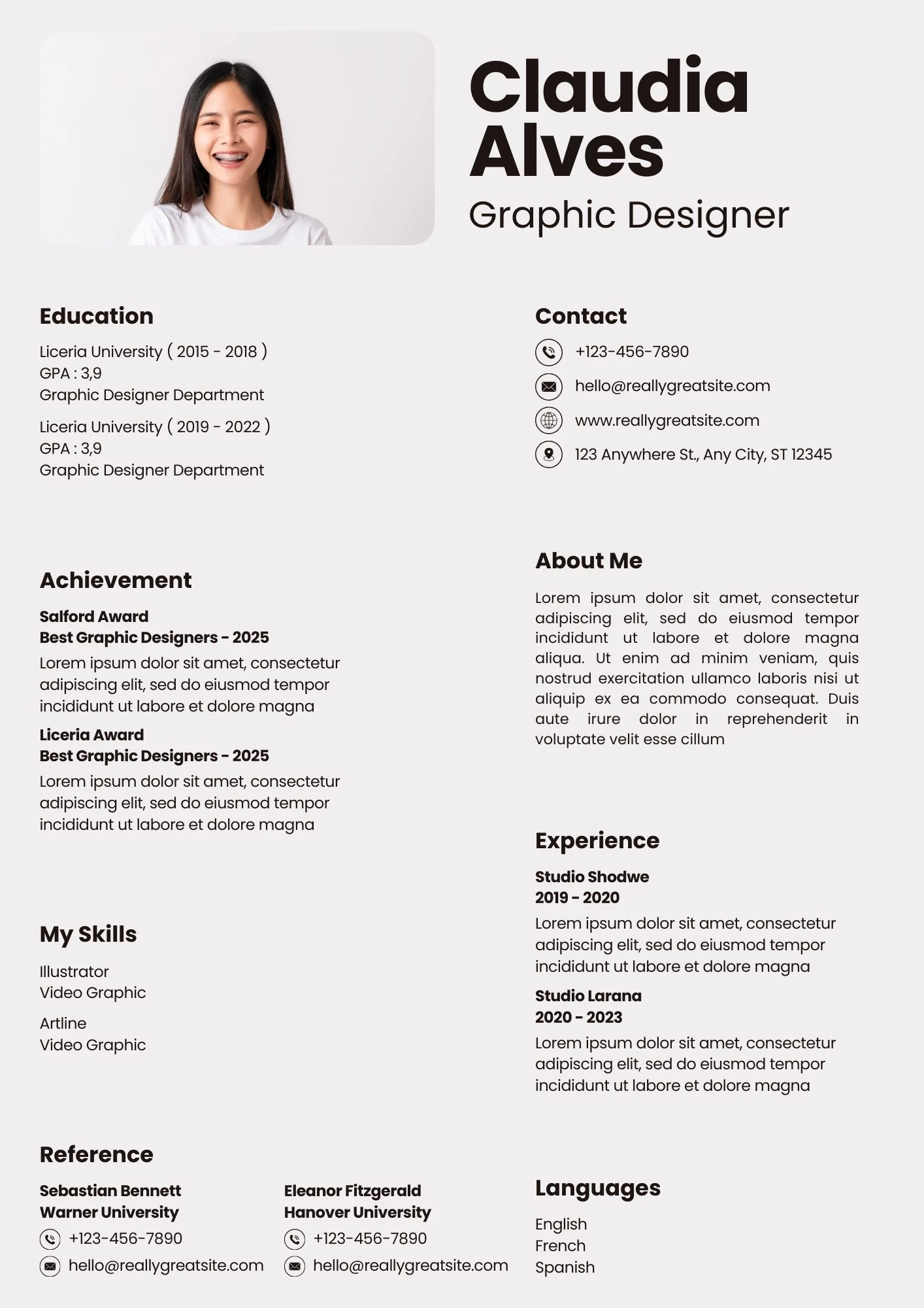 Mẫu CV designer tối giản chuyên nghiệp
