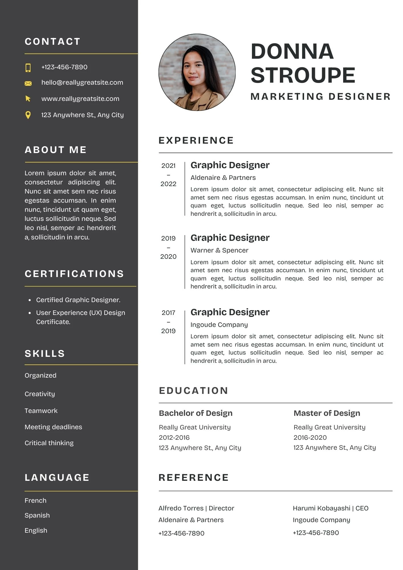 Mẫu CV thiết kế đồ họa marketing quảng cáo sáng tạo