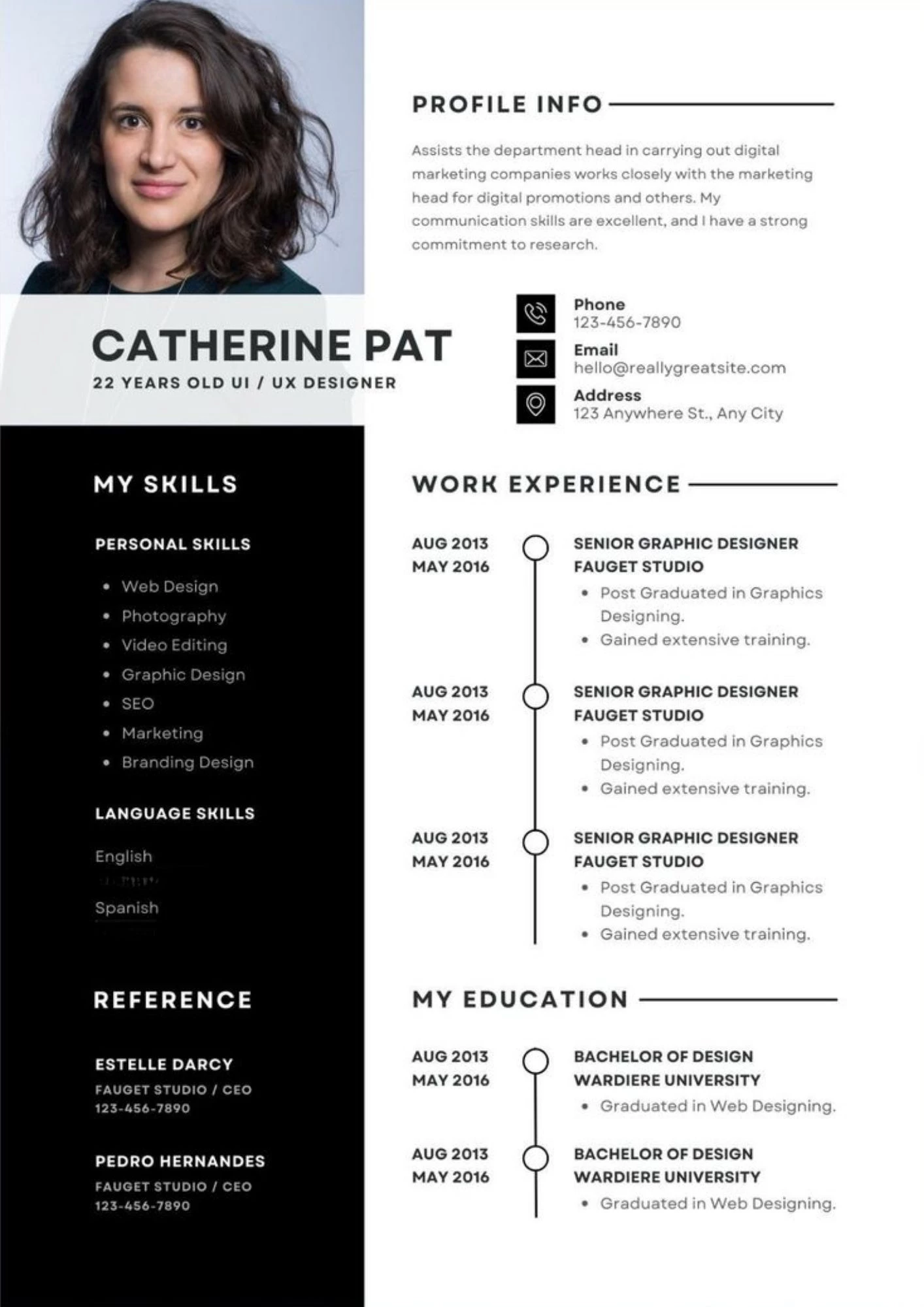 Mẫu CV ứng tuyển vị trí UI/UX cho designer