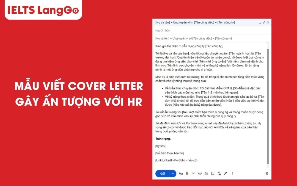 Mẫu Cover Letter gây ấn tượng mạnh với
