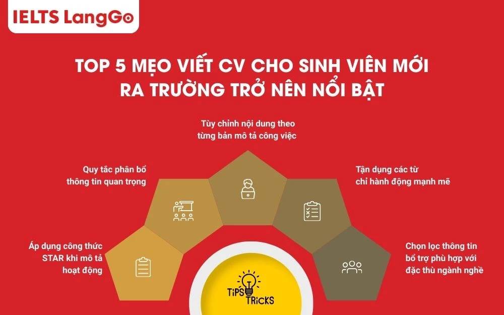Bật mí 5 mẹo viết CV cho sinh viên mới ra trường để nổi bật hơn