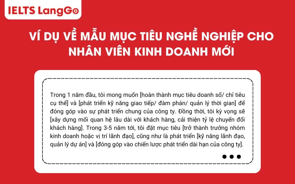 Ví dụ về phần mục tiêu nghề nghiệp trong CV Nhân viên kinh doanh