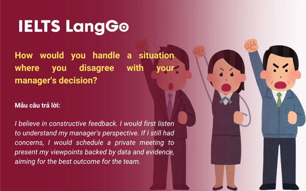 Mẫu trả lời câu hỏi - How would you handle a situation where you disagree with your manager's decision?