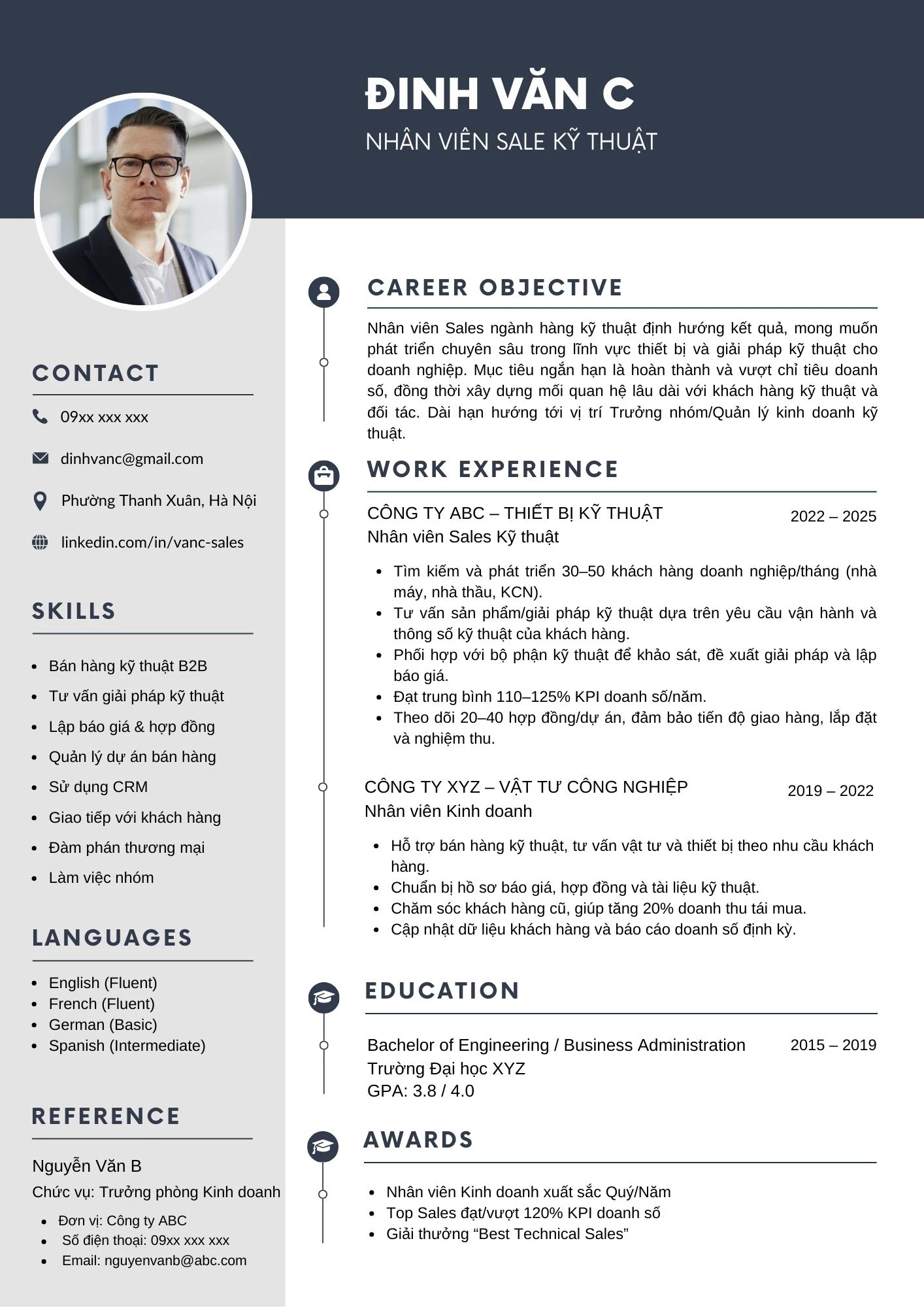 Bố cục cân đối giữa chữ và khoảng trống