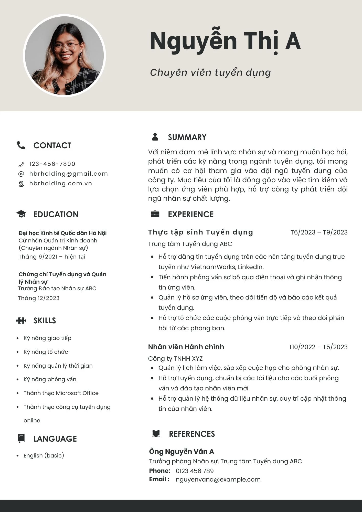 Mẫu CV nhấn mạnh tính rõ ràng và logic