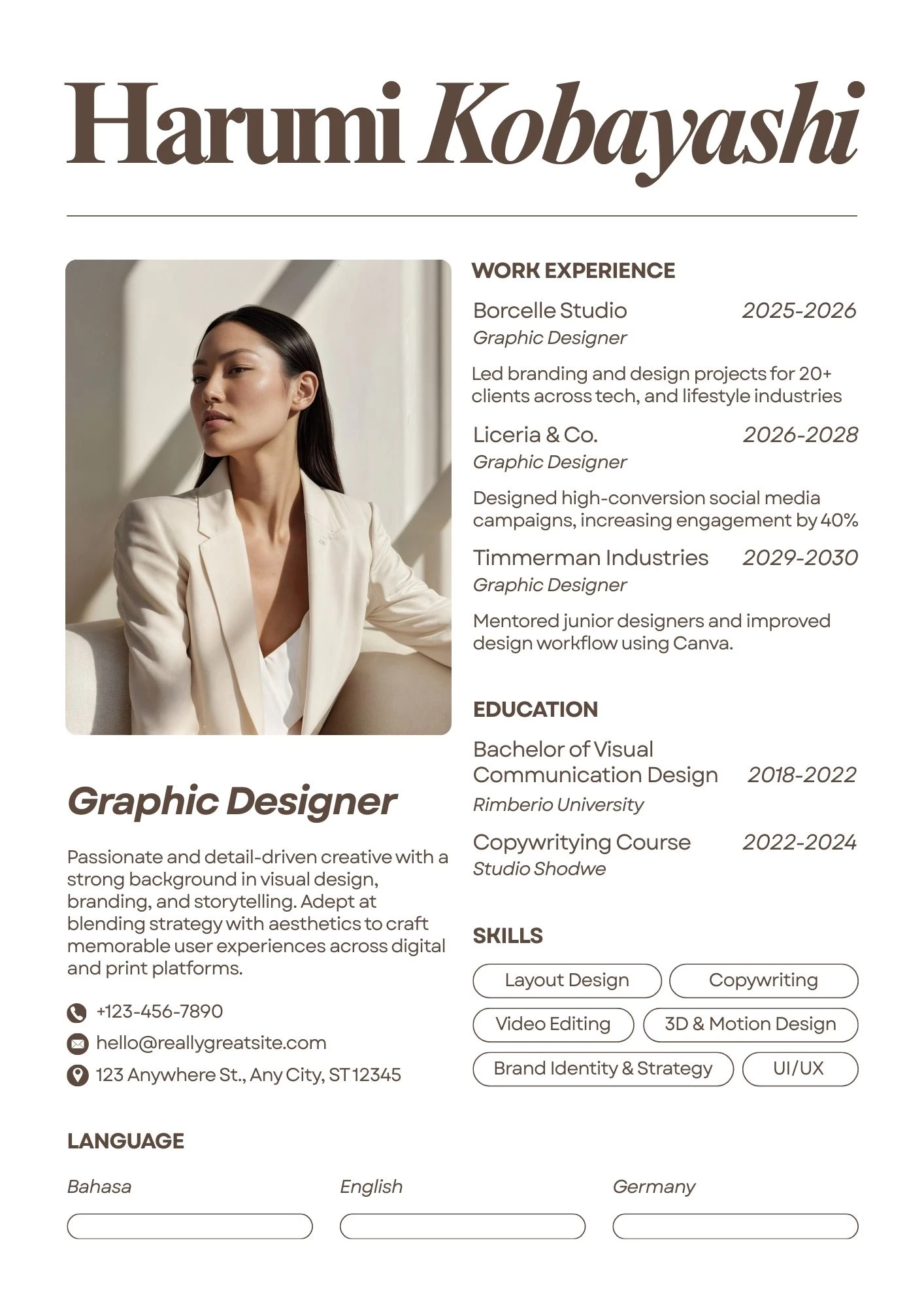 Mẫu CV phù hợp cho cả bản in và bản PDF