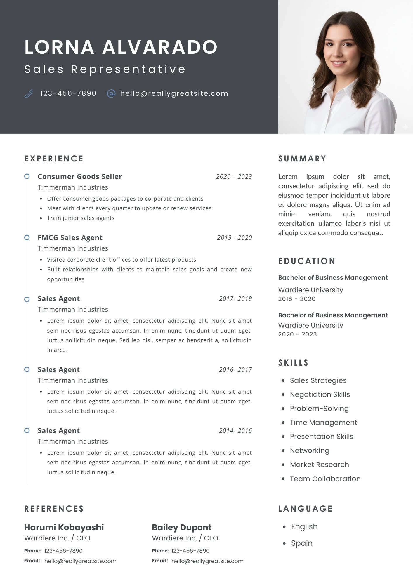 Mẫu CV có thể sử dụng cho nhiều cấp bậc Sales