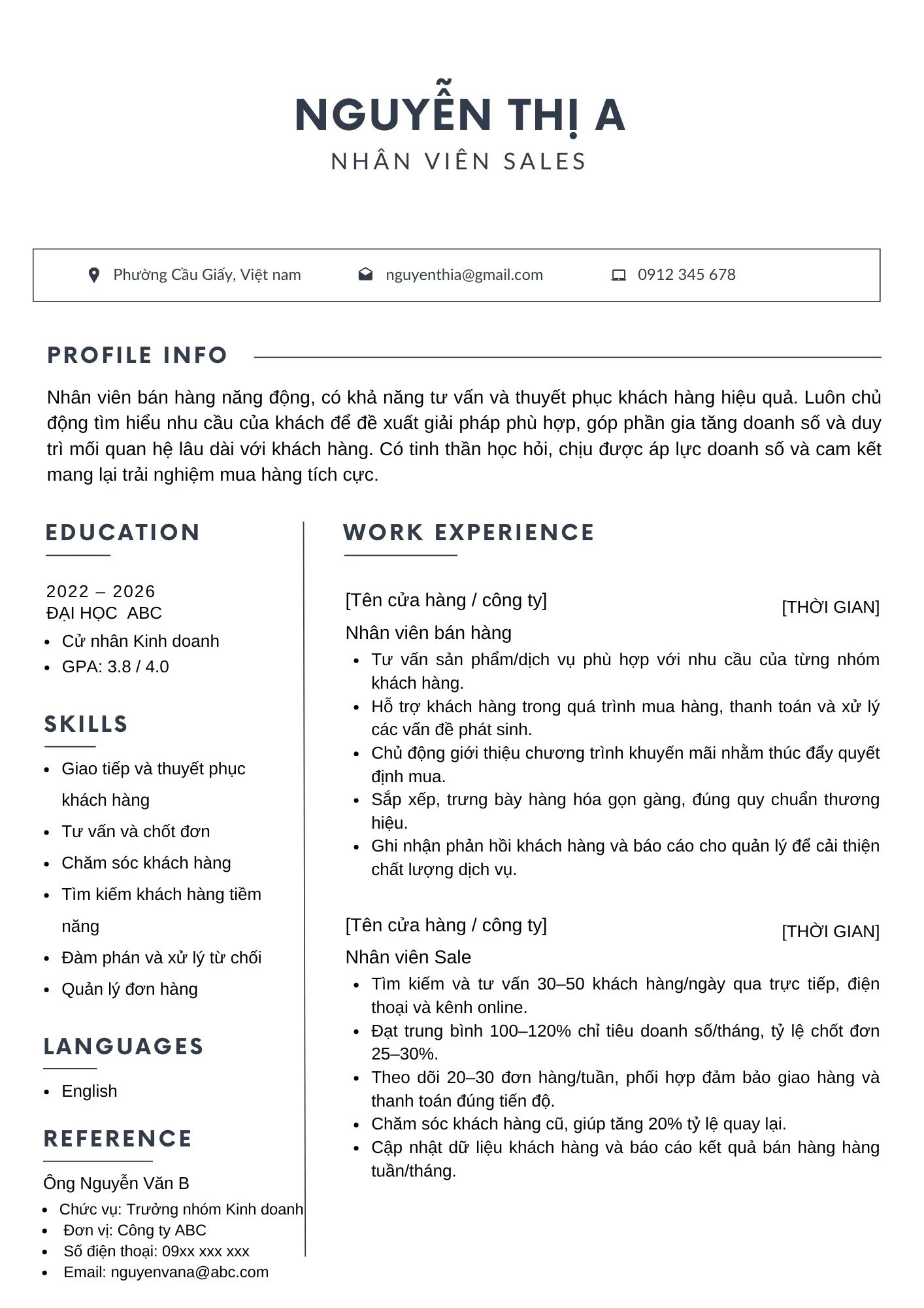 CV giúp ứng viên thể hiện thế mạnh cá nhân