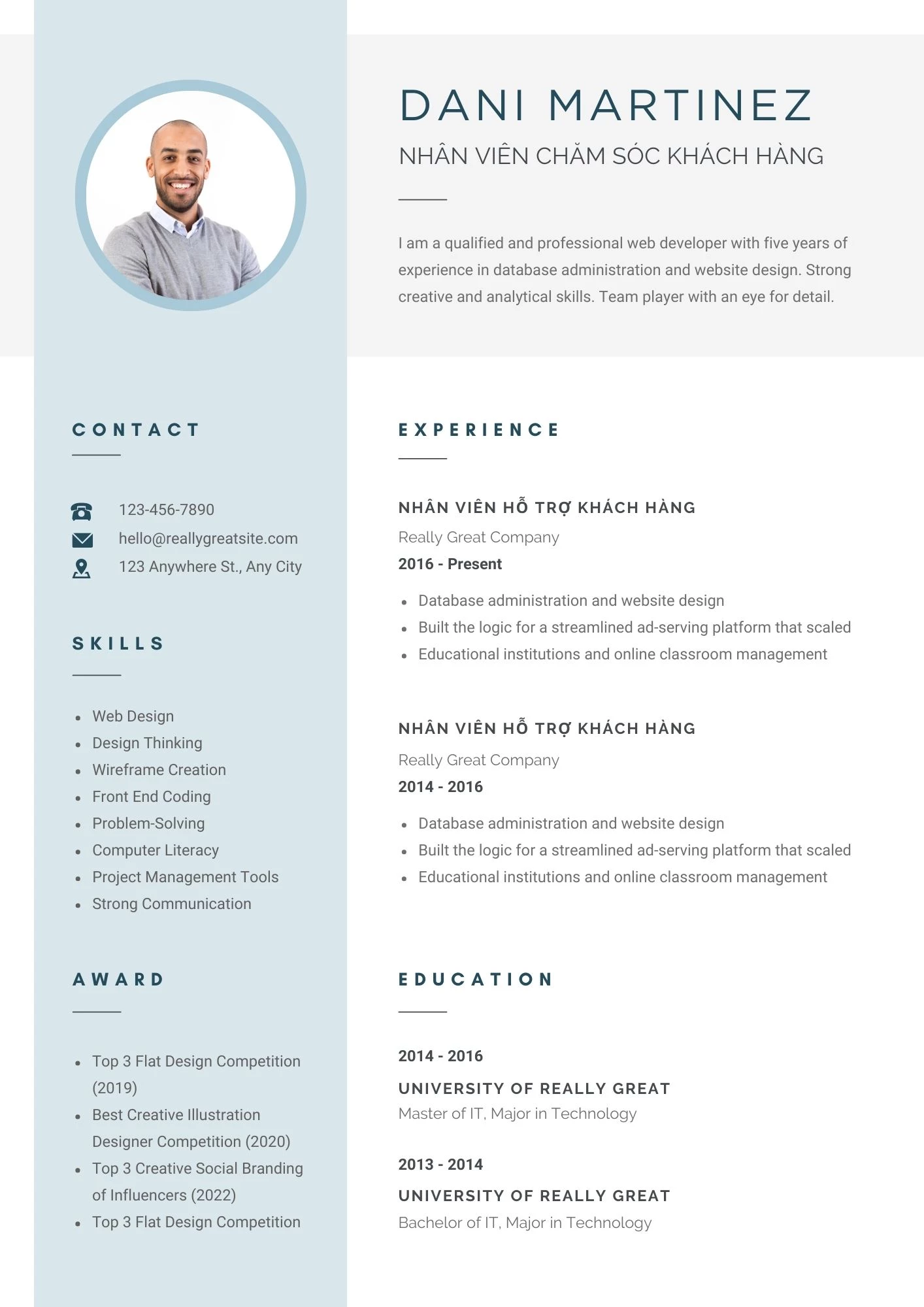 Kinh nghiệm làm việc thể hiện đúng trọng tâm công việc CSKH