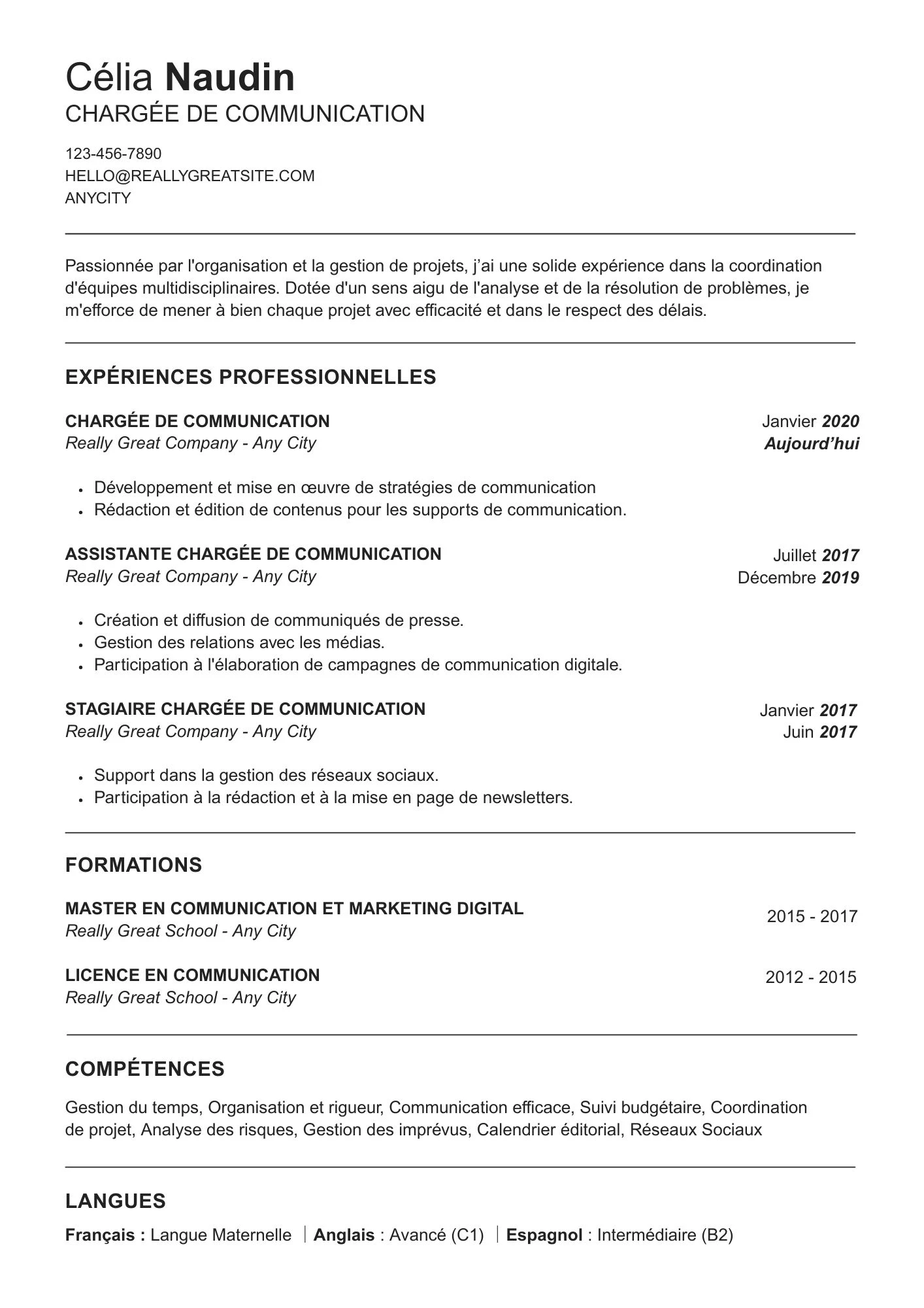 Mẫu CV nội dung tập trung vào kết quả và hiệu quả bán hàng