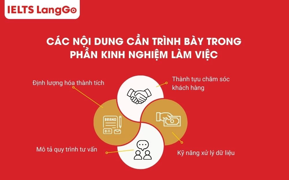 Các nội dung nên trình bày trong phần kinh nghiệm làm việc