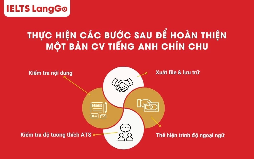 Thực hiện các bước sau để hoàn thiện một bản CV tiếng Anh chỉn chu