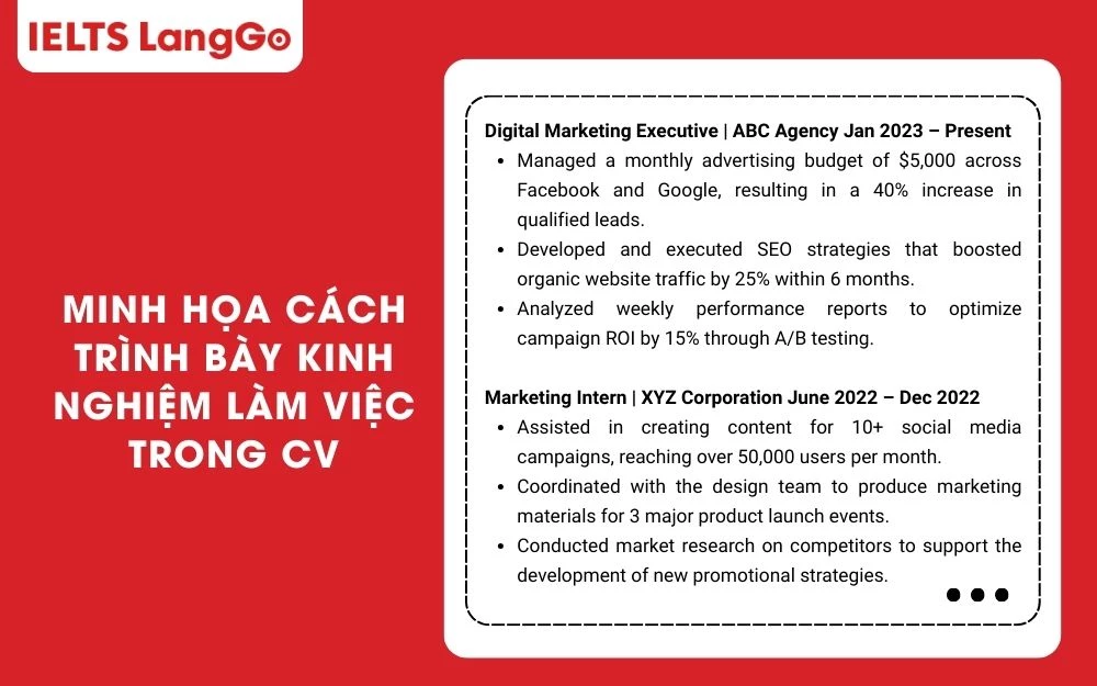 Trình bày Kinh nghiệm làm việc đúng cách để CV nổi bật hơn