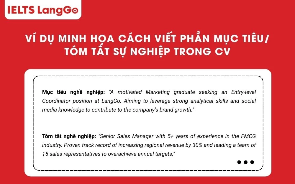 Cách viết Mục tiêu/ Tóm tắt sự nghiệp giúp CV ghi điểm ngay từ đầu