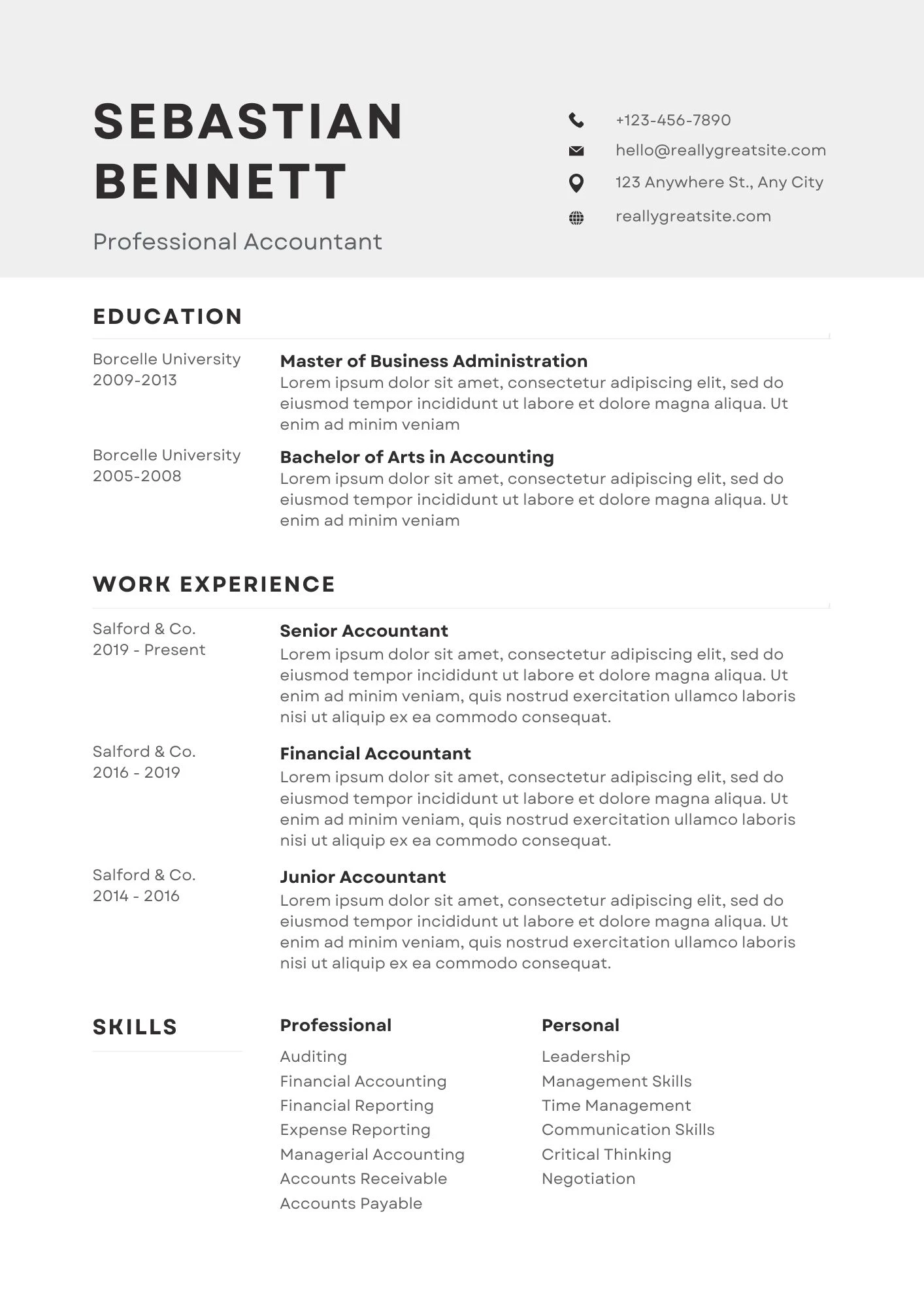 CV xin việc bằng tiếng Anh dành cho ngành Tài chính - Kế toán